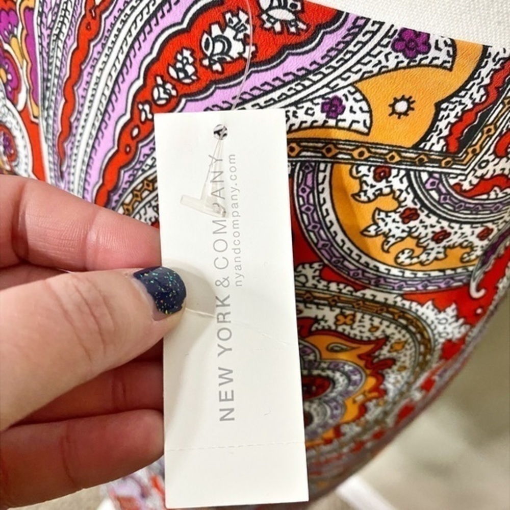 New York & Co. Women's Multicolor Paisley Straight Casual Mini Skirt NWT - Picture 5 of 13